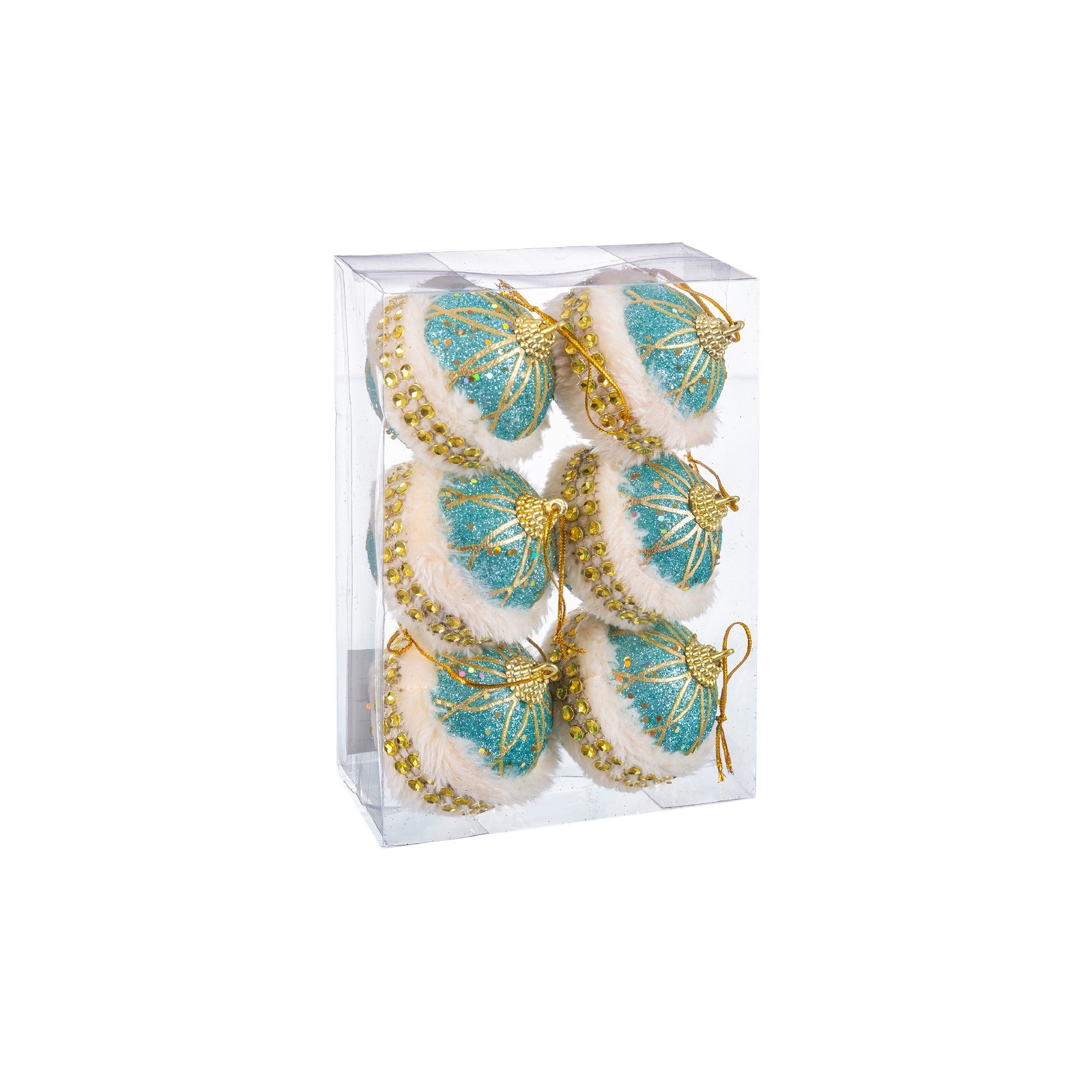 S 6 bolas foam turquesa oro 6 x 6 x 6 cm
