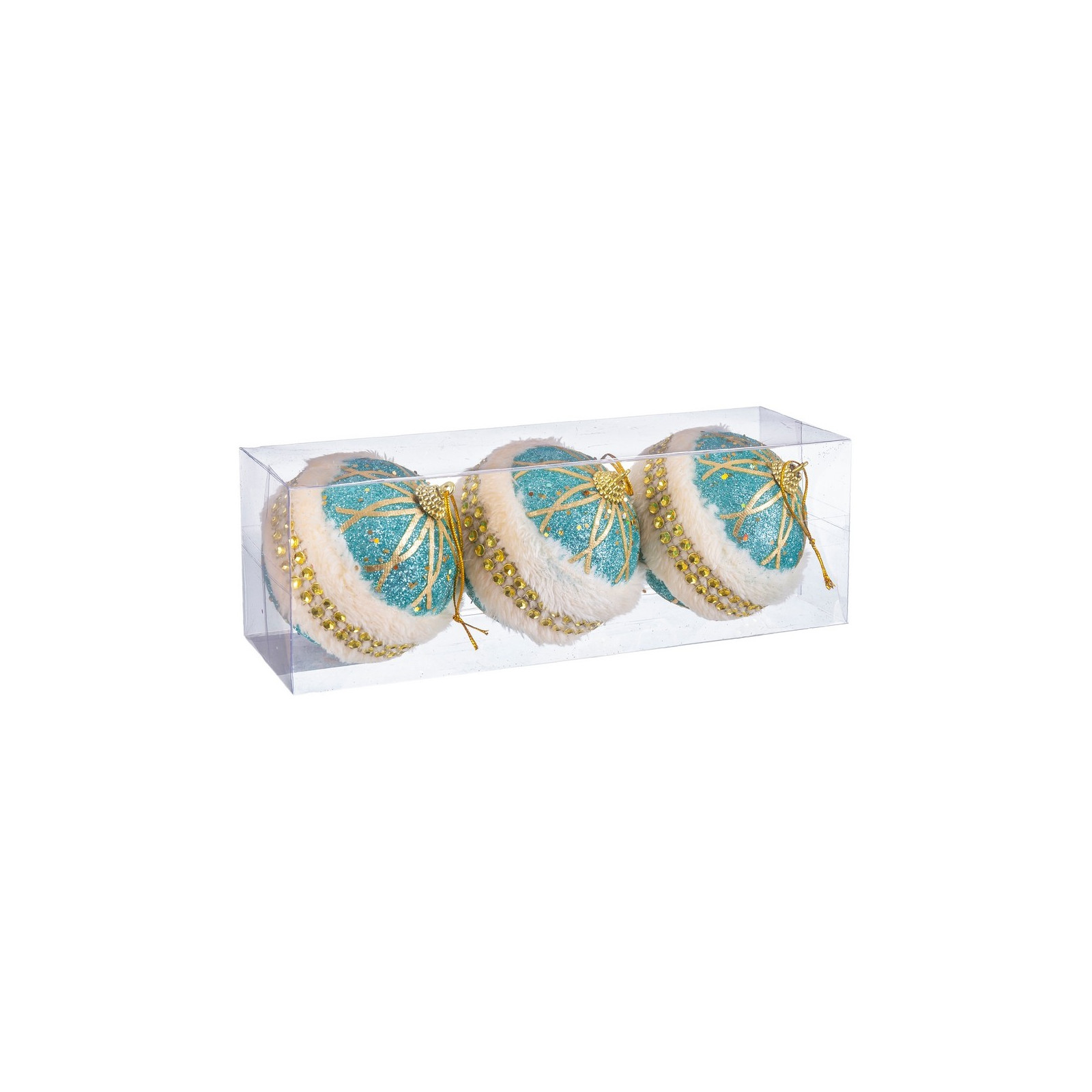 S 3 bolas foam turquesa oro 8 x 8 x 8 cm
