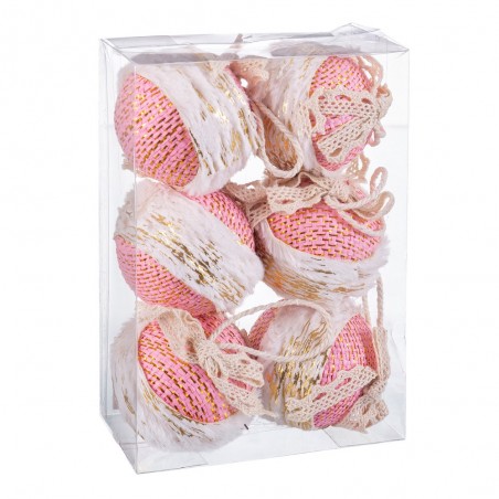 S 6 Bolas Cenefa Foam Rosa 6 X 6 X 6 Cm