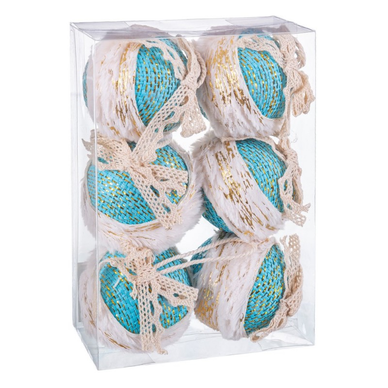 S 6 bolas cenefa foam turquesa 6 x 6 x 6 cm