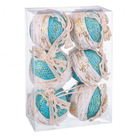 S 6 Bolas Cenefa Foam Turquesa 6 X 6 X 6 Cm