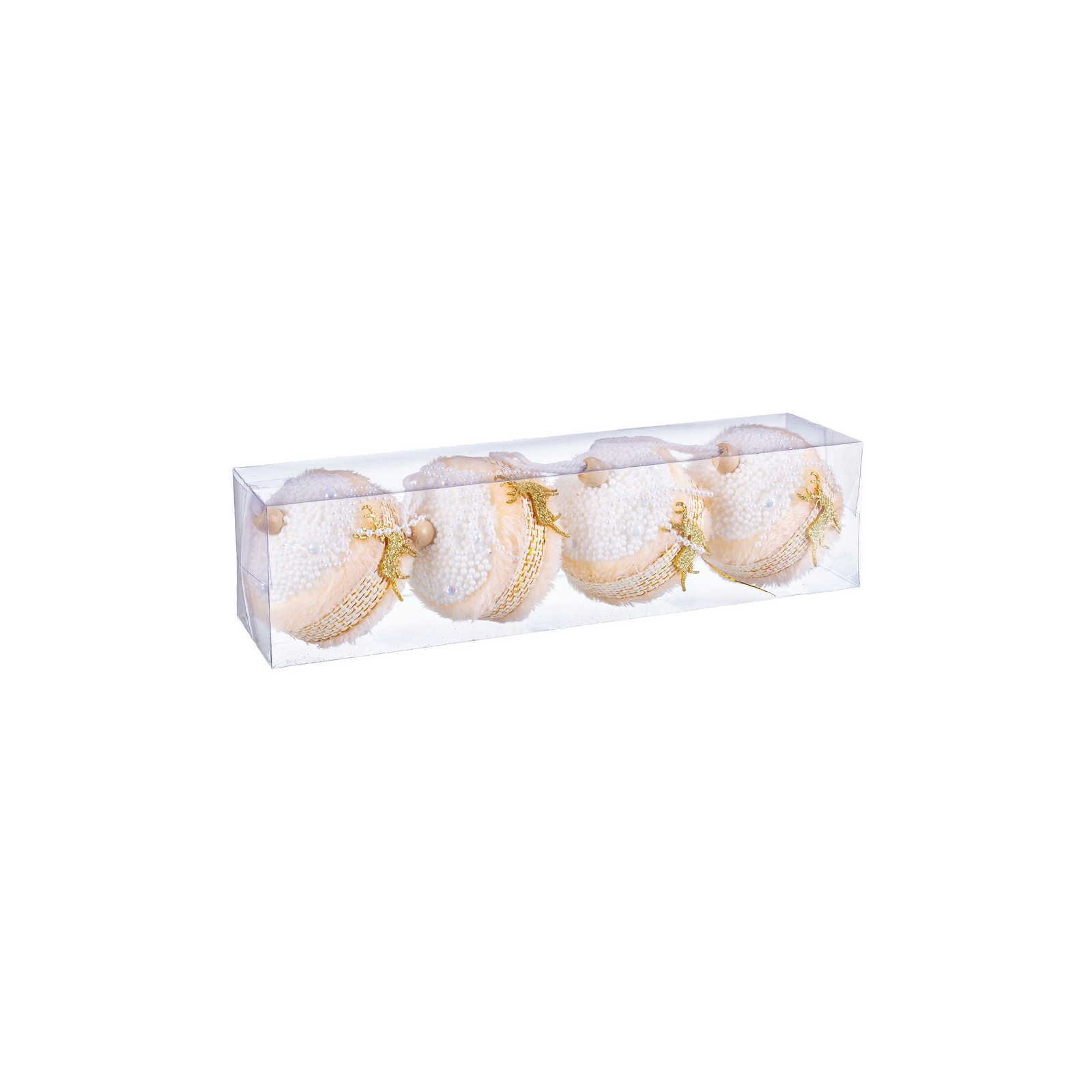 S 4 bolas ciervo foam oro 7 x 7 x 7 cm
