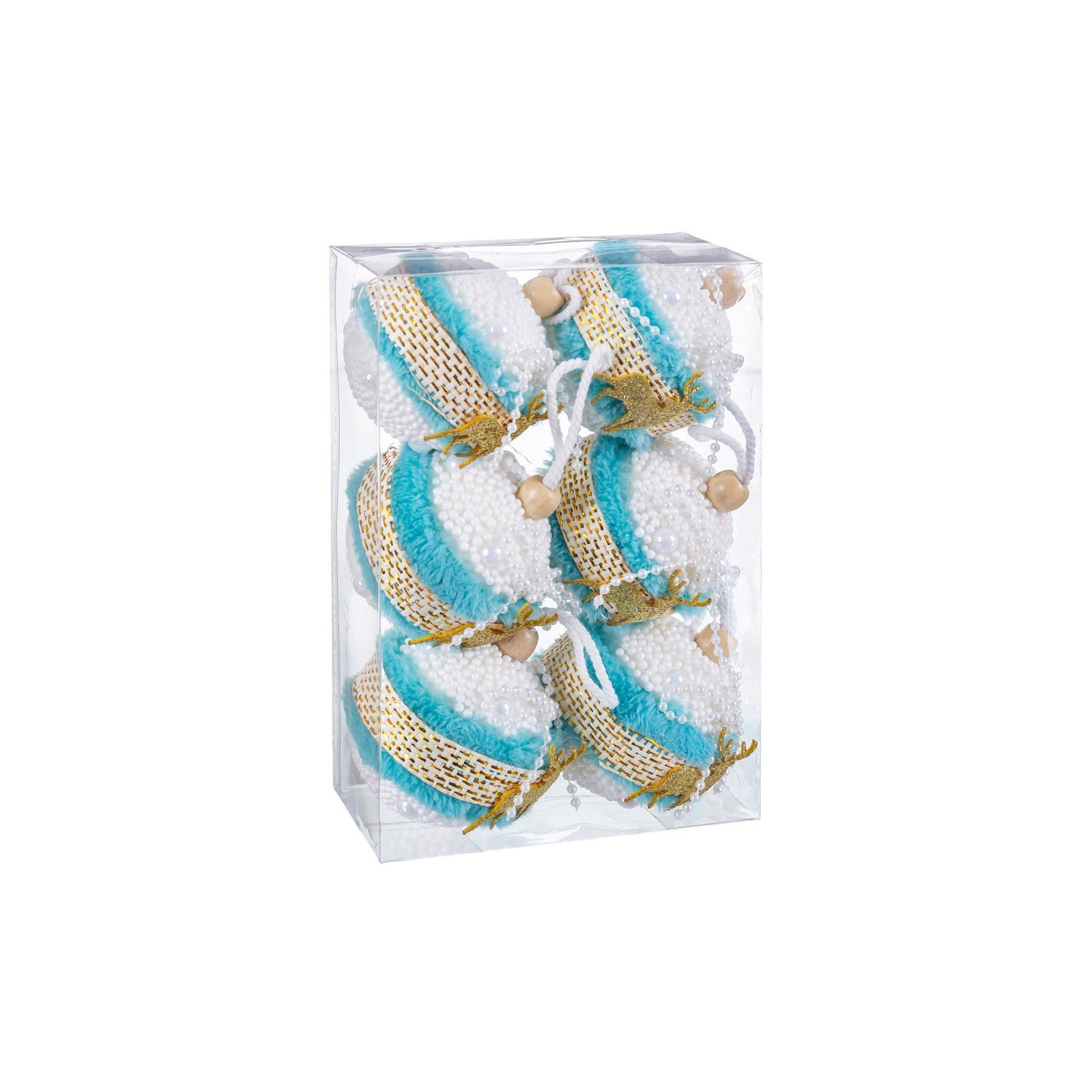 S 6 bolas ciervo foam turquesa 6 x 6 x 6 cm