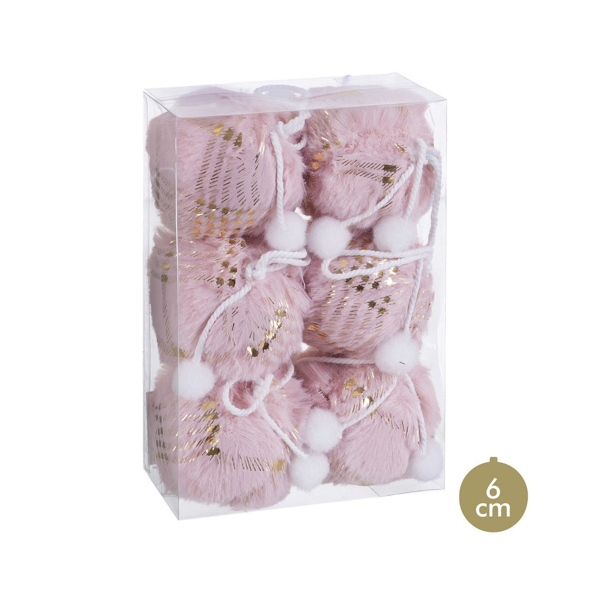 S 6 bolas cuadros foam rosa 6 x 6 x 6 cm