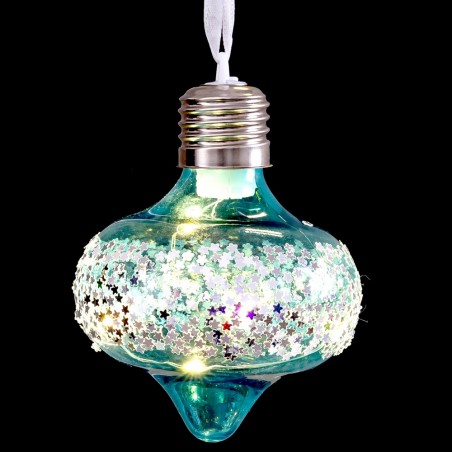 Bola Con Luz Plástico Azul 8 X 8 X 8 Cm