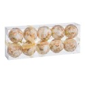 S 10 bolas bordadas foam blanco oro 6 x 6 x 6 cm