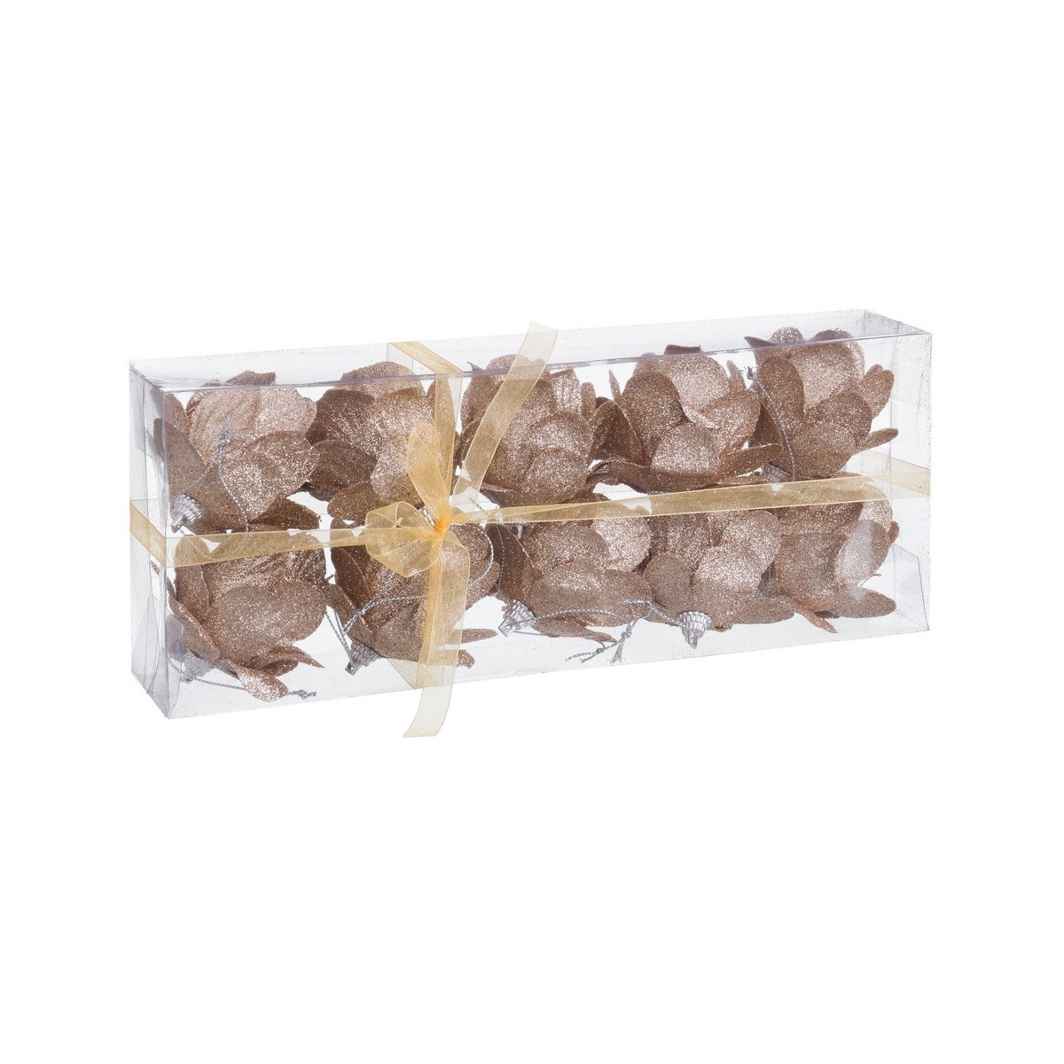 S 10 bolas piñas foam oro 6 x 6 x 6 cm