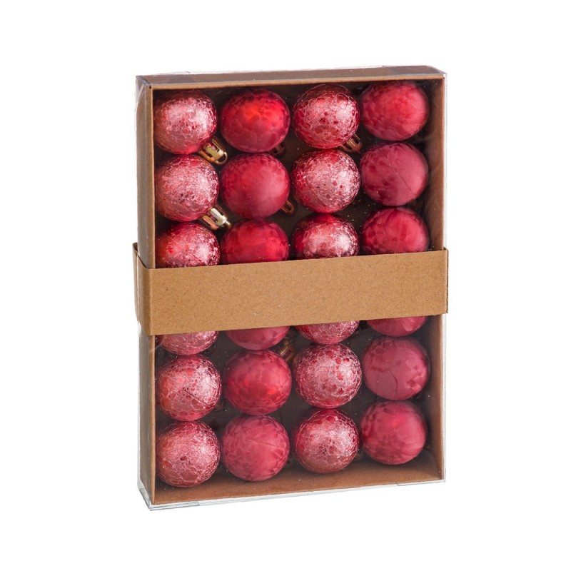 S 24 bolas aguas plástico rojo 3 x 3 x 3 cm