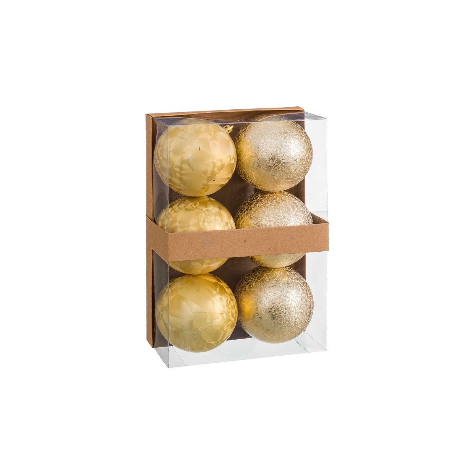 S 6 bolas aguas plástico oro 8 x 8 x 8 cm