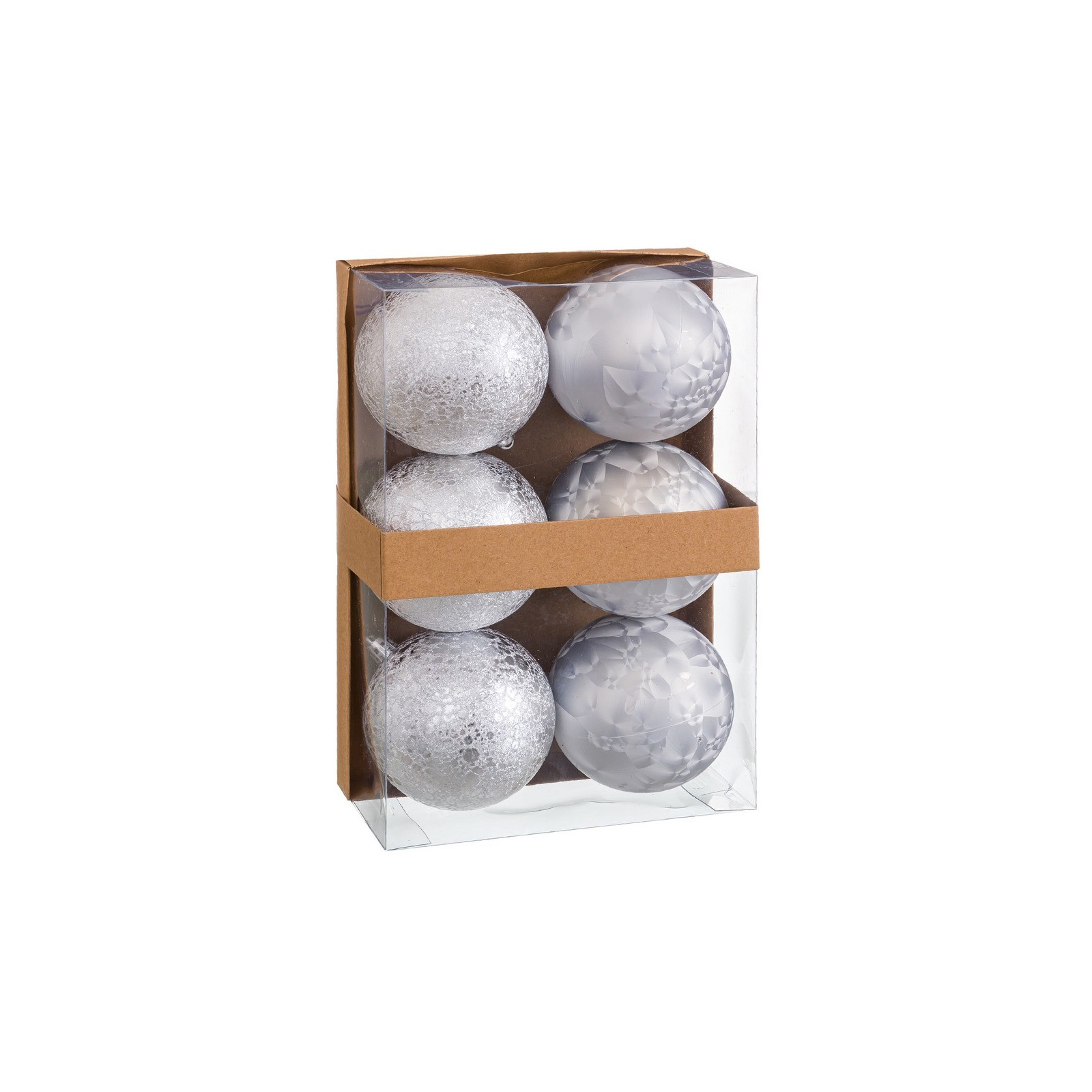 S 6 bolas aguas plástico plata 8 x 8 x 8 cm