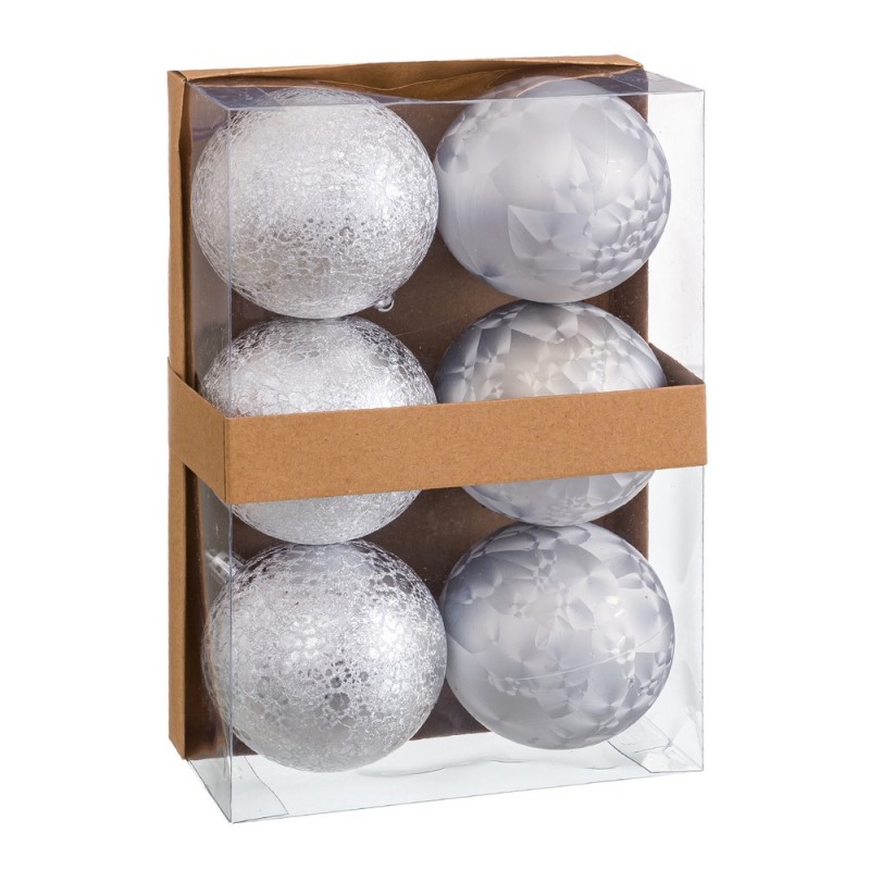 S 6 Bolas Aguas Plástico Plata 8 X 8 X 8 Cm S 6 Bolas Aguas Plástico Plata 8 X 8 X 8 Cm