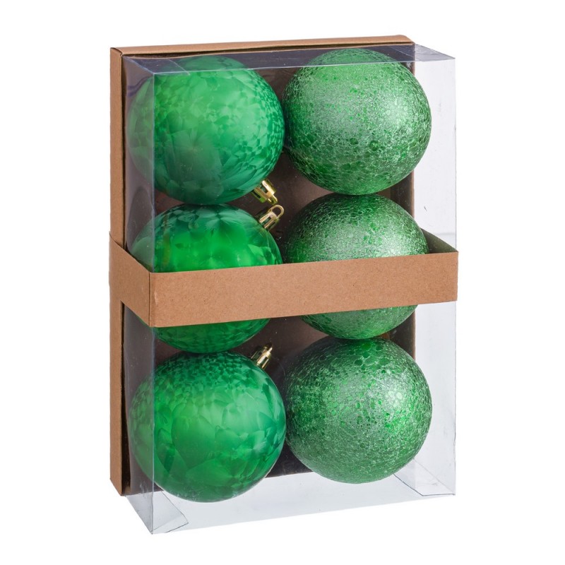 S 6 bolas aguas plástico verde 8 x 8 x 8 cm