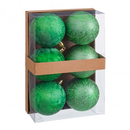 S 6 bolas aguas plástico verde 8 x 8 x 8 cm