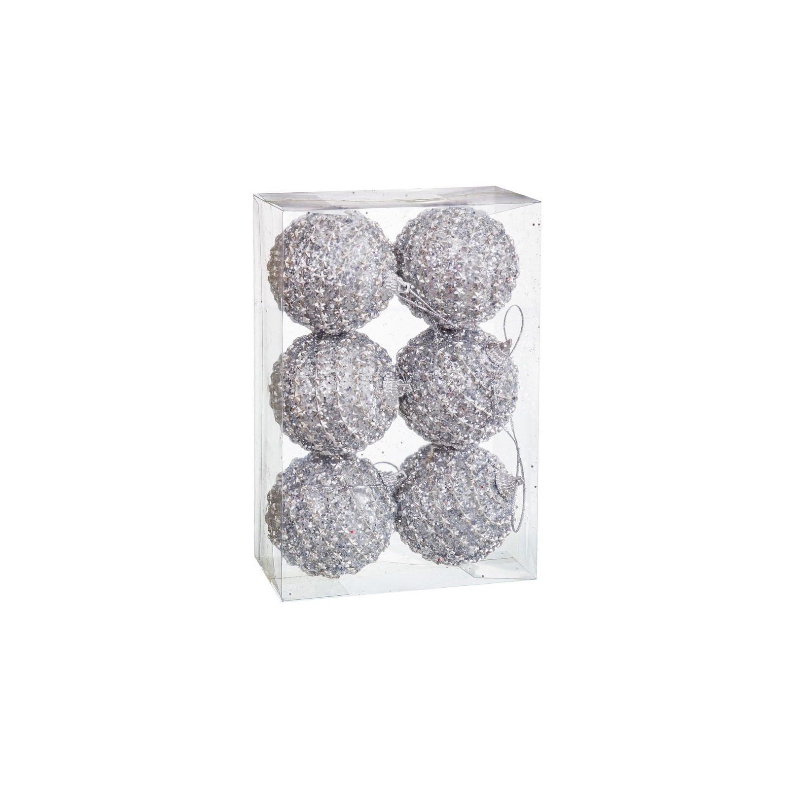 S 6 bolas polyfoam plata 6 x 6 x 6 cm