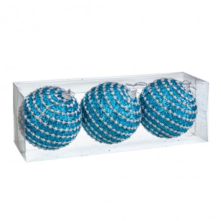 S 3 Bolas Polyfoam Turquesa 8 X 8 X 8 Cm