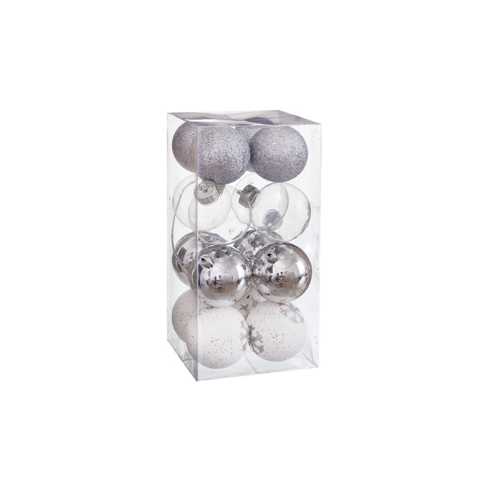 S 16 bolas decorada foam plata 6 x 6 x 6 cm