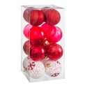 S 16 bolas decorada foam rojo 6 x 6 x 6 cm