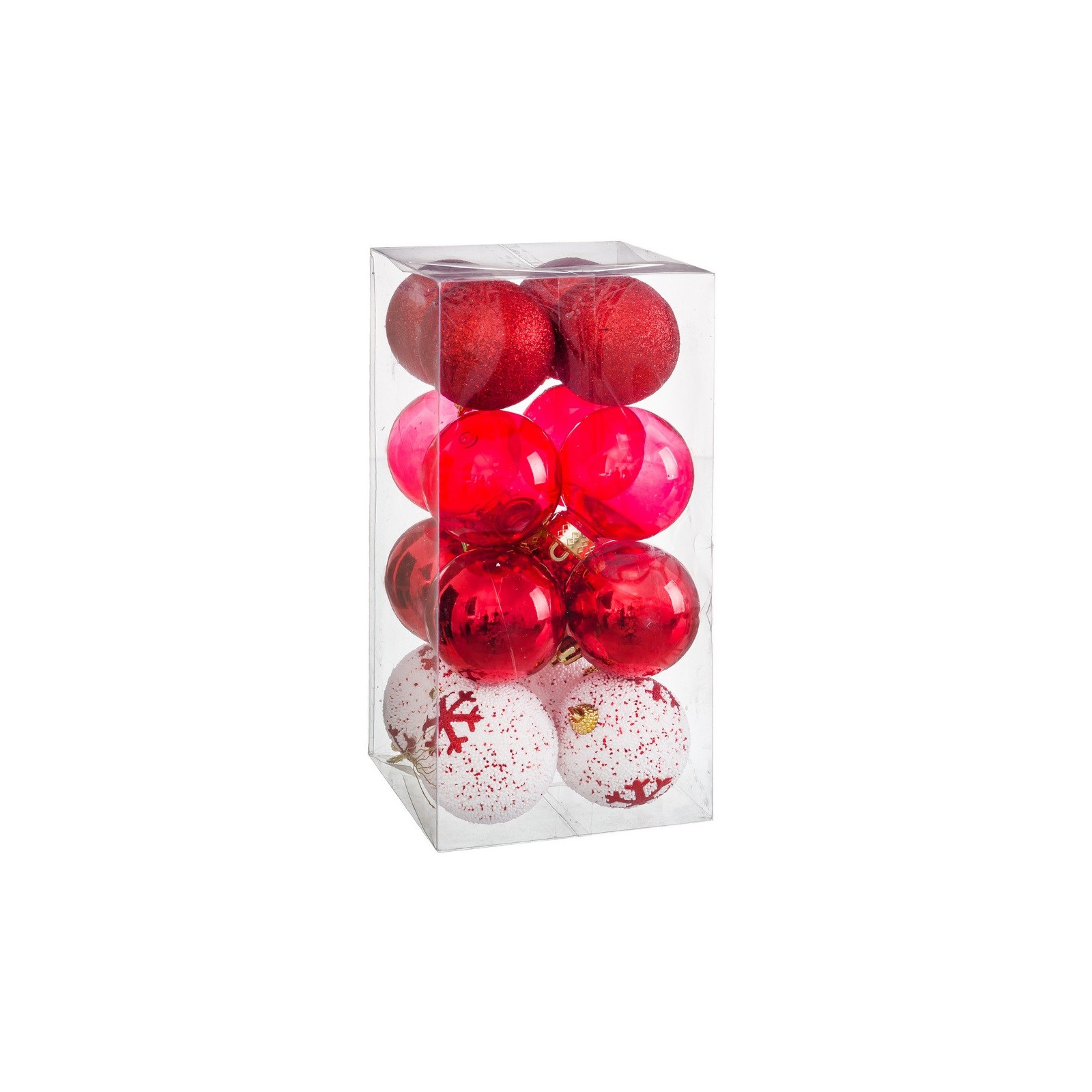S 16 bolas decorada foam rojo 6 x 6 x 6 cm