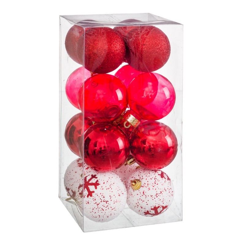 S 16 bolas decorada foam rojo 6 x 6 x 6 cm