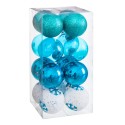 S 16 Bolas Decorada Foam Azul 6 X 6 X 6 Cm