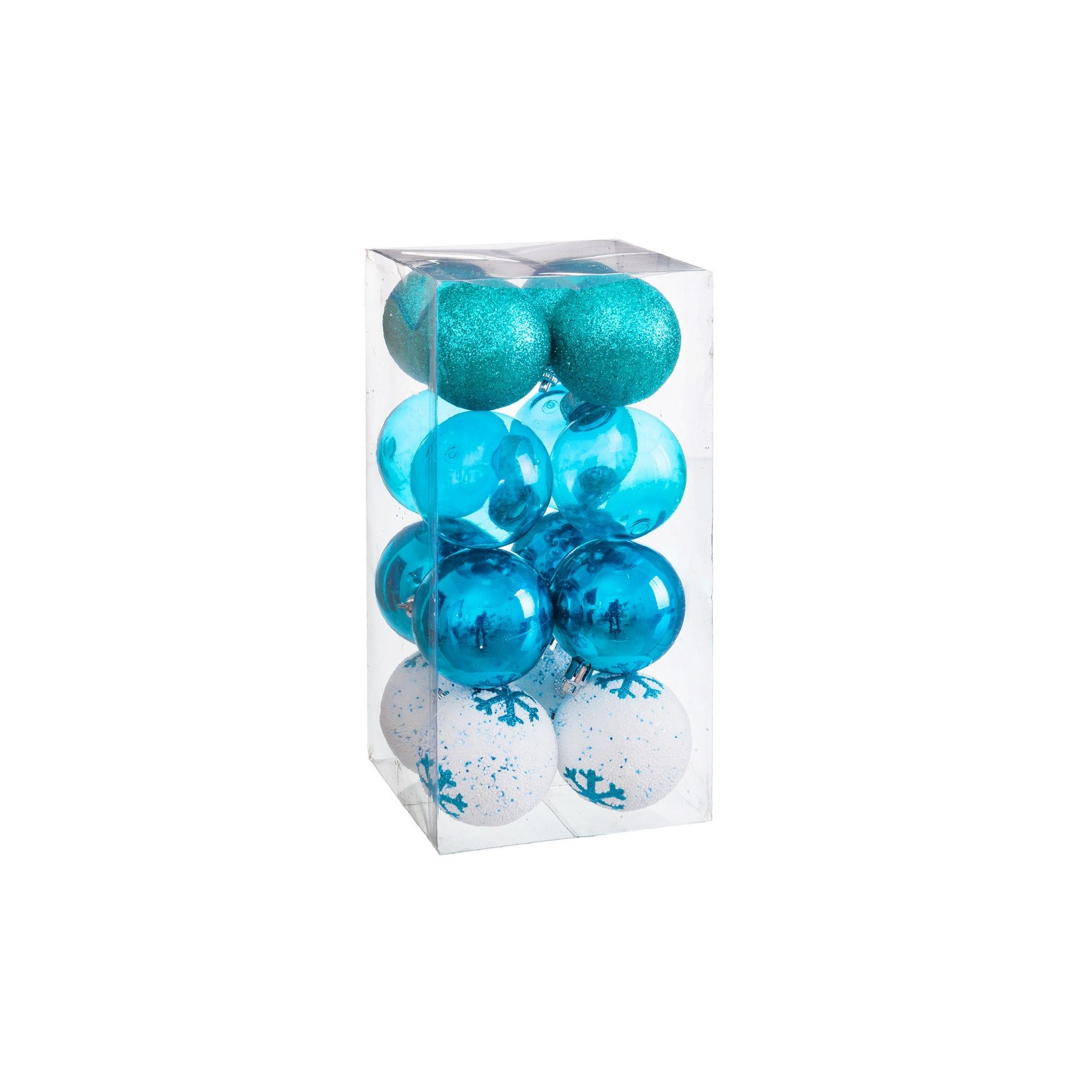 S 16 bolas decorada foam azul 6 x 6 x 6 cm
