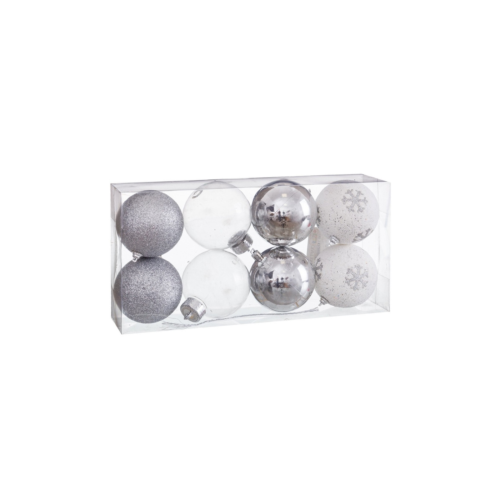 S 8 bolas decorada foam plata 8 x 8 x 8 cm