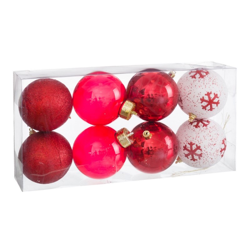 S 8 bolas decorada foam rojo 8 x 8 x 8 cm