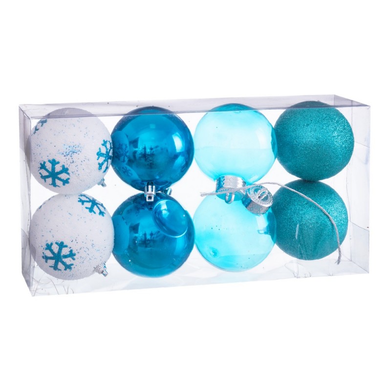 S 8 bolas decorada foam azul 8 x 8 x 8 cm