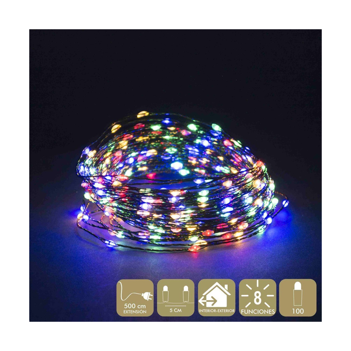 Cadena 100 microled multicolor