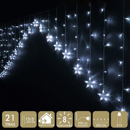 Cortina estrellas 215 led blanco