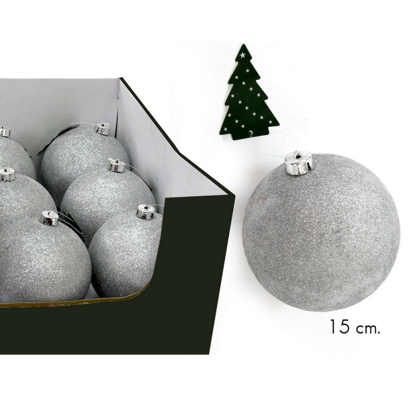 Bola Glitter Plata C Disp 15 X 15 X 15 Cm Bola Glitter Plata C Disp 15 X 15 X 15 Cm