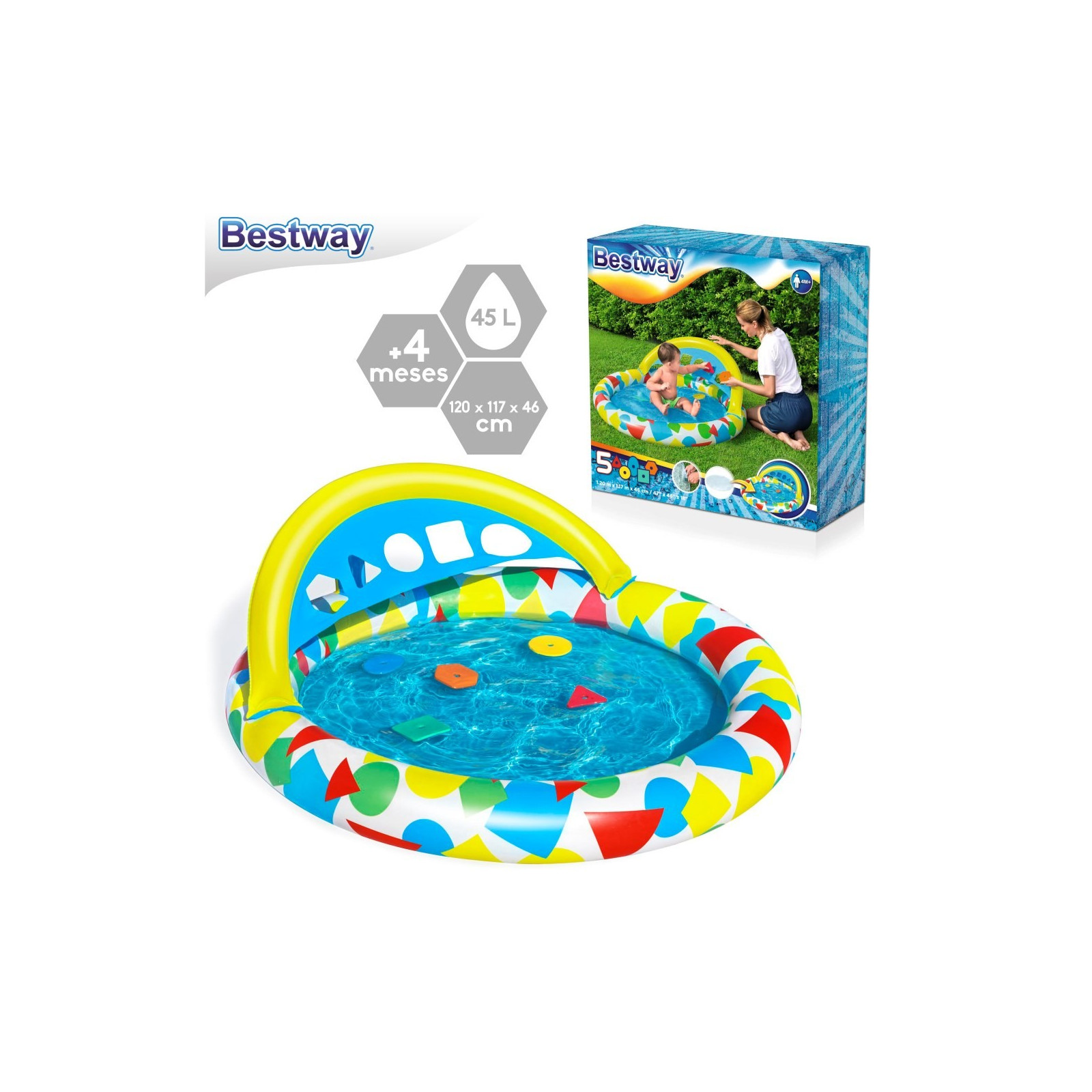 Piscina splash and learn hinchable 120 x 117 x 36 cm