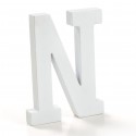 Letra de madera blanca N para decoración