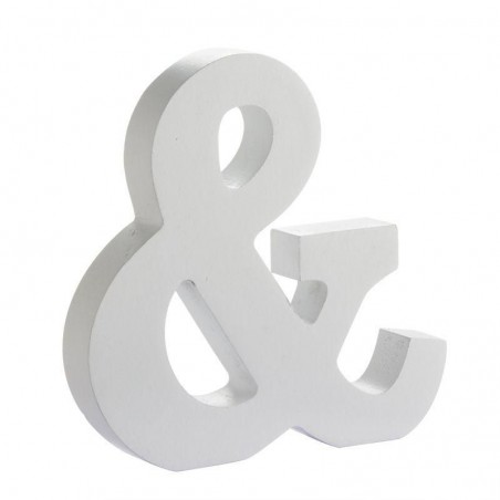 Decoración con símbolo & de madera blanca para eventos