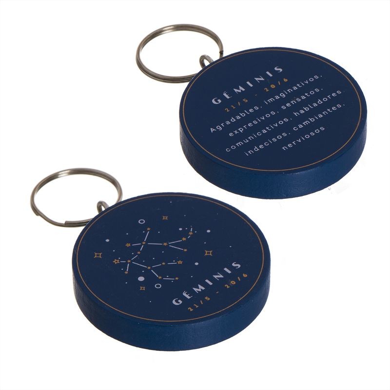 Llavero Zodiaco Madera Géminis Llavero Zodiaco Madera Géminis