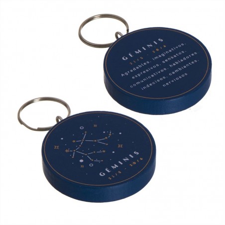 Llavero Zodiaco Madera Géminis