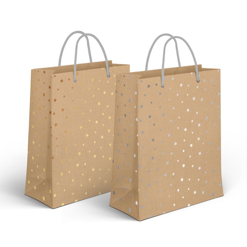 Bolsa papel medianas con estrellas 2c