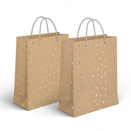 Bolsa Papel Medianas Con Estrellas 2c