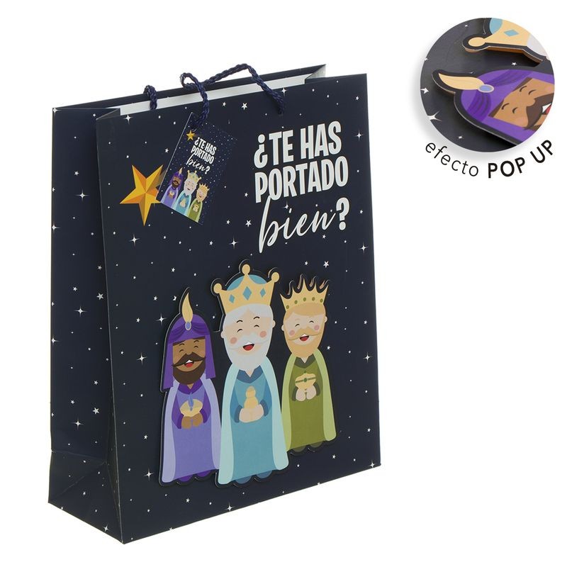 Bolsa papel l pop up 3d reyes magos