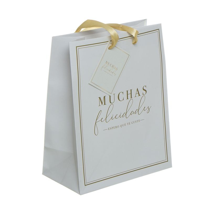 Bolsa de Papel Muchas Felicidades Elegancia para tus Regalos Especiales