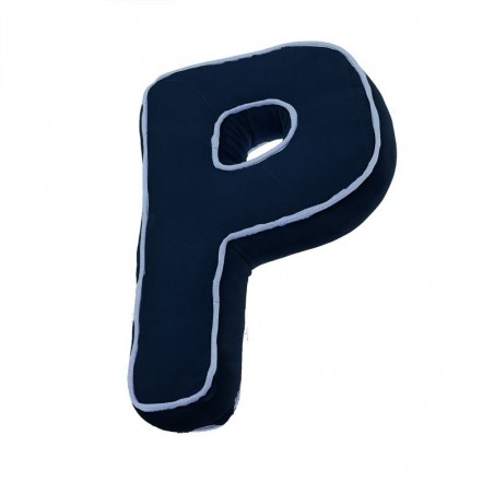 Cojin Forma Letra P Azul Marino