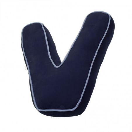Cojin Forma Letra V Azul Marino