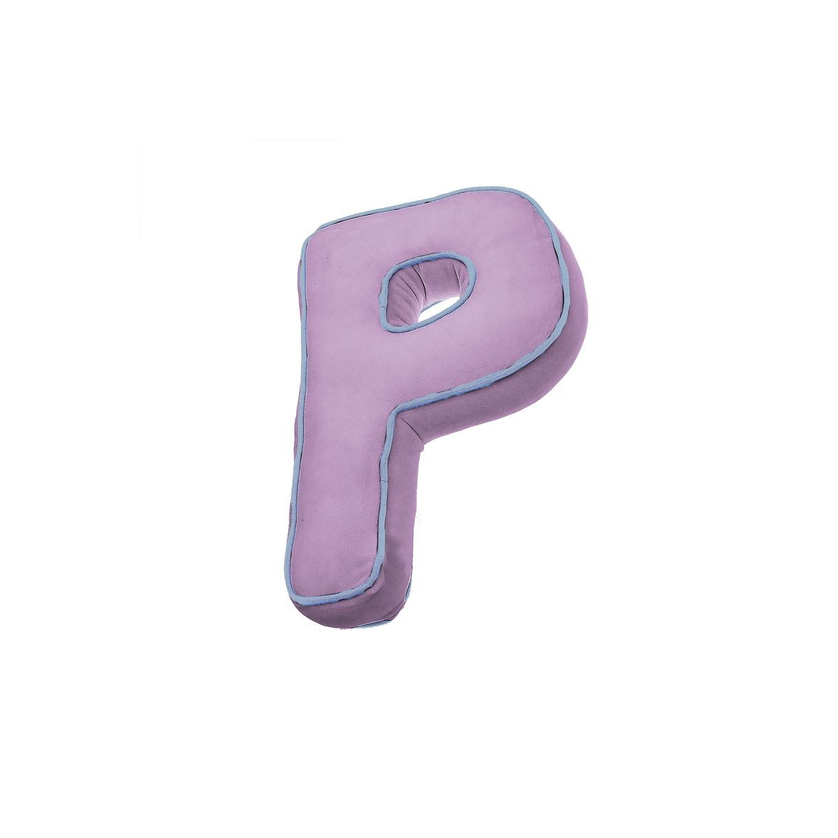 Cojin forma letra p rosa