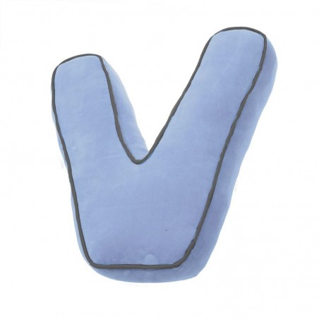 Cojin Forma Letra V Azul