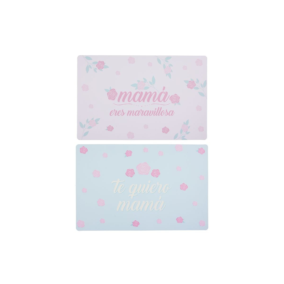 Mantel Individual de Plástico para Mamá: Diseño Floral en Dos Colores Surtidos
