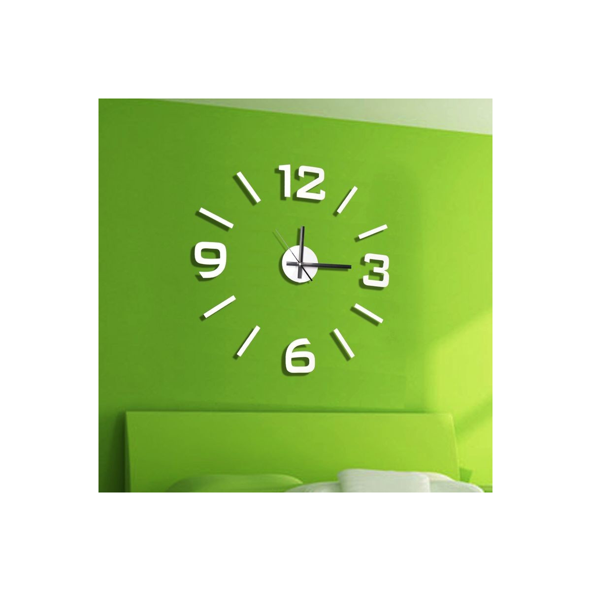 Reloj pared adhesivo blanco