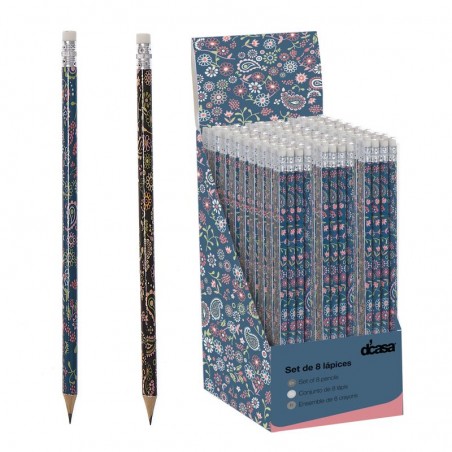 Set de 8 lápices con diseño floral Elegancia y estilo para escribir y dibujar