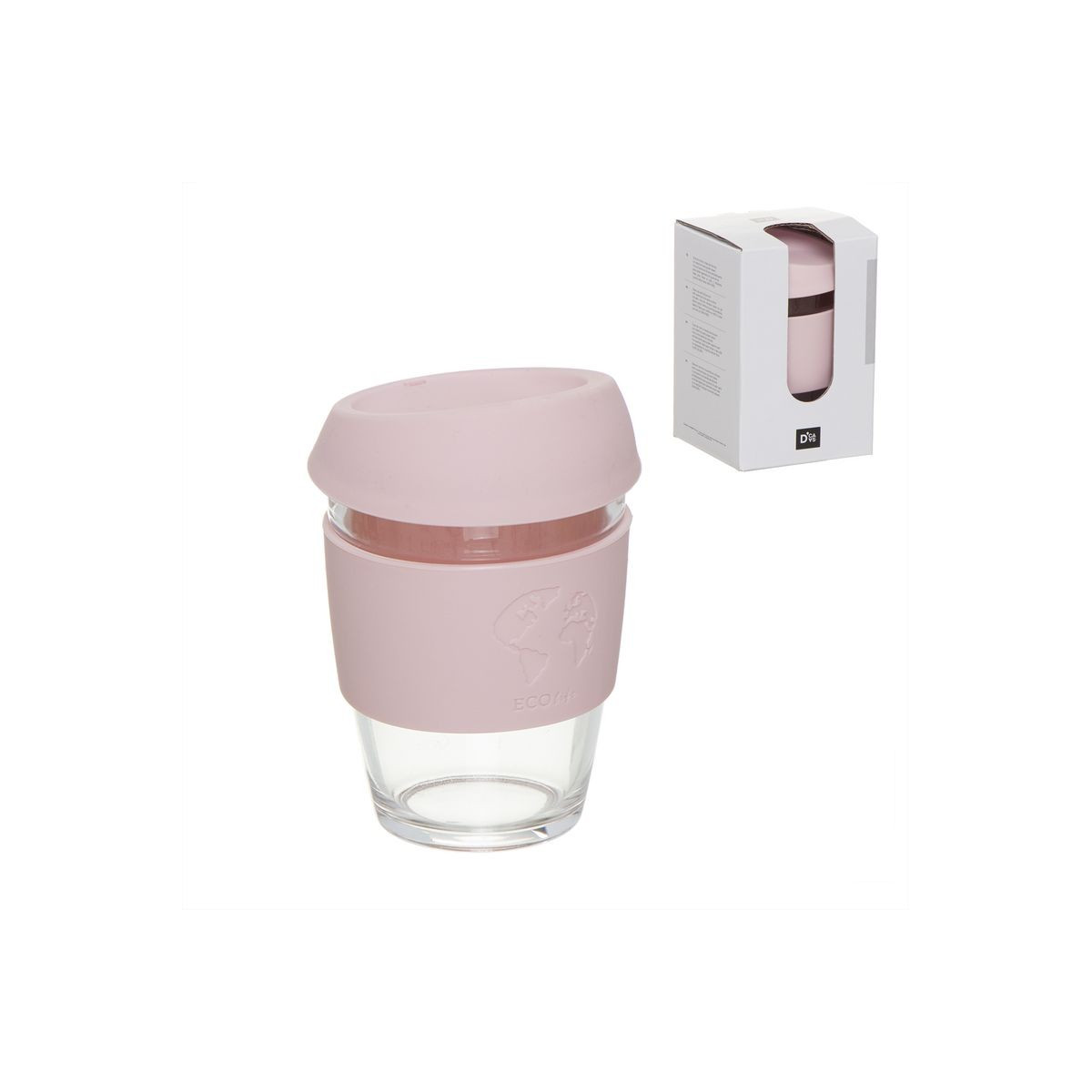 Vaso para cafe reutiilizable 360ml rosa