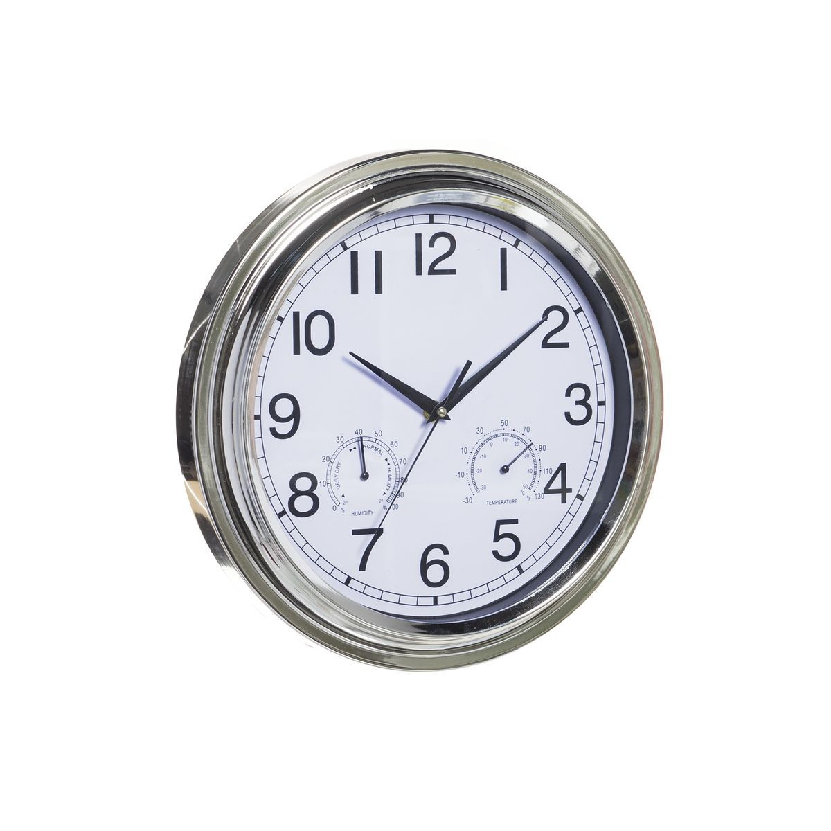 Reloj 32cm dial blanco marco cromado