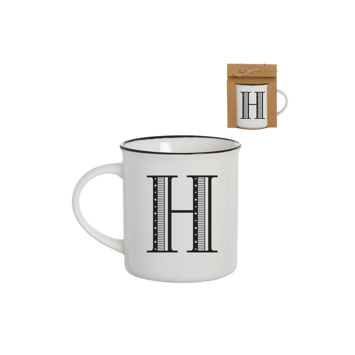 Mug vintage letra h 475ml